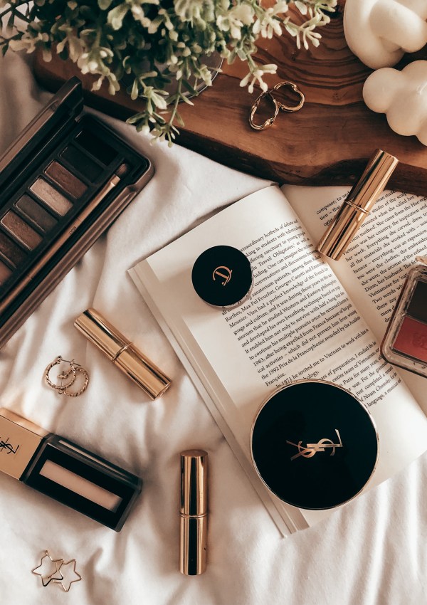 makeup flatlay