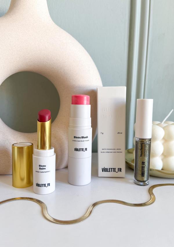 VIOLETTE_FR makeup including the Bisou Balm, Bisou Blush and Yeux Paint